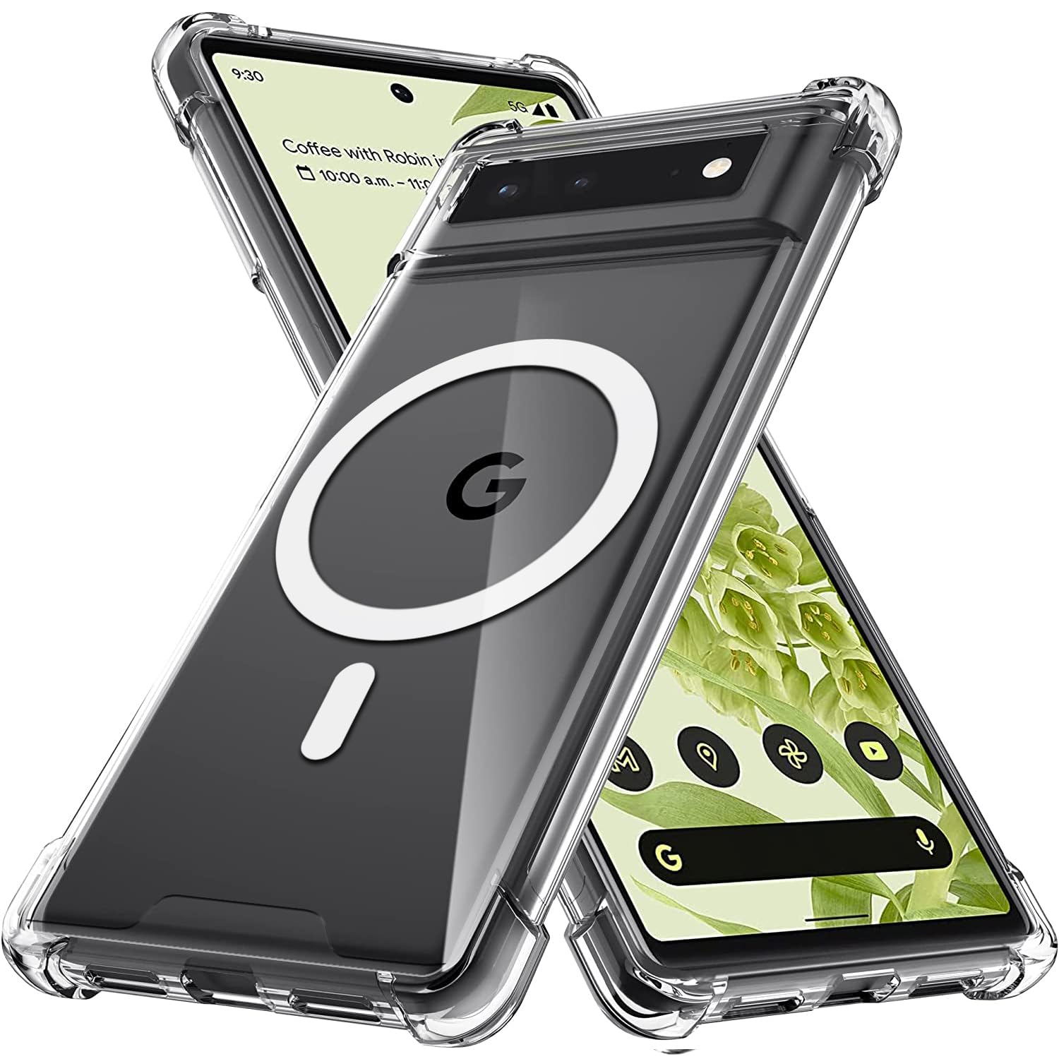 KIOMY Case for Google Pixel 6 Shockproof Bumper Protective Cover Hybrid Design Hard PC Back + Flexible TPU Raised Bezel Slim Fit with Airbag Corners Magnetic Compatible with Magsafe Wireless Charging โ image 1