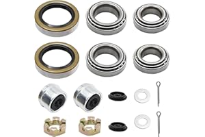 Anxingo L68149 Trailer Hub Bearing Kits, Boat Trailer Axle Bearing Kits with Dust Caps Grease Seals Washers Cotter Pins for 3