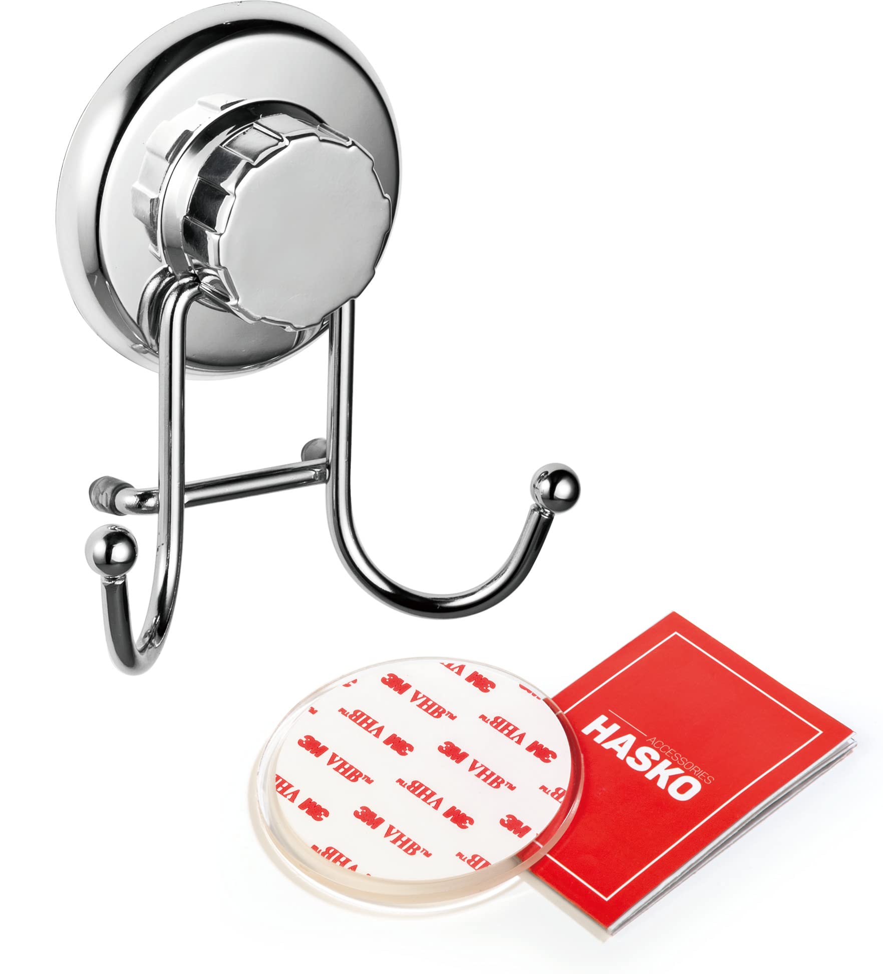 Photo 1 of HASKO accessories - Powerful Vacuum Suction Cup Hooks Holder for Towel, Robe and Loofah - Stainless Steel Hook for Bathroom and Kitchen (Chrome)