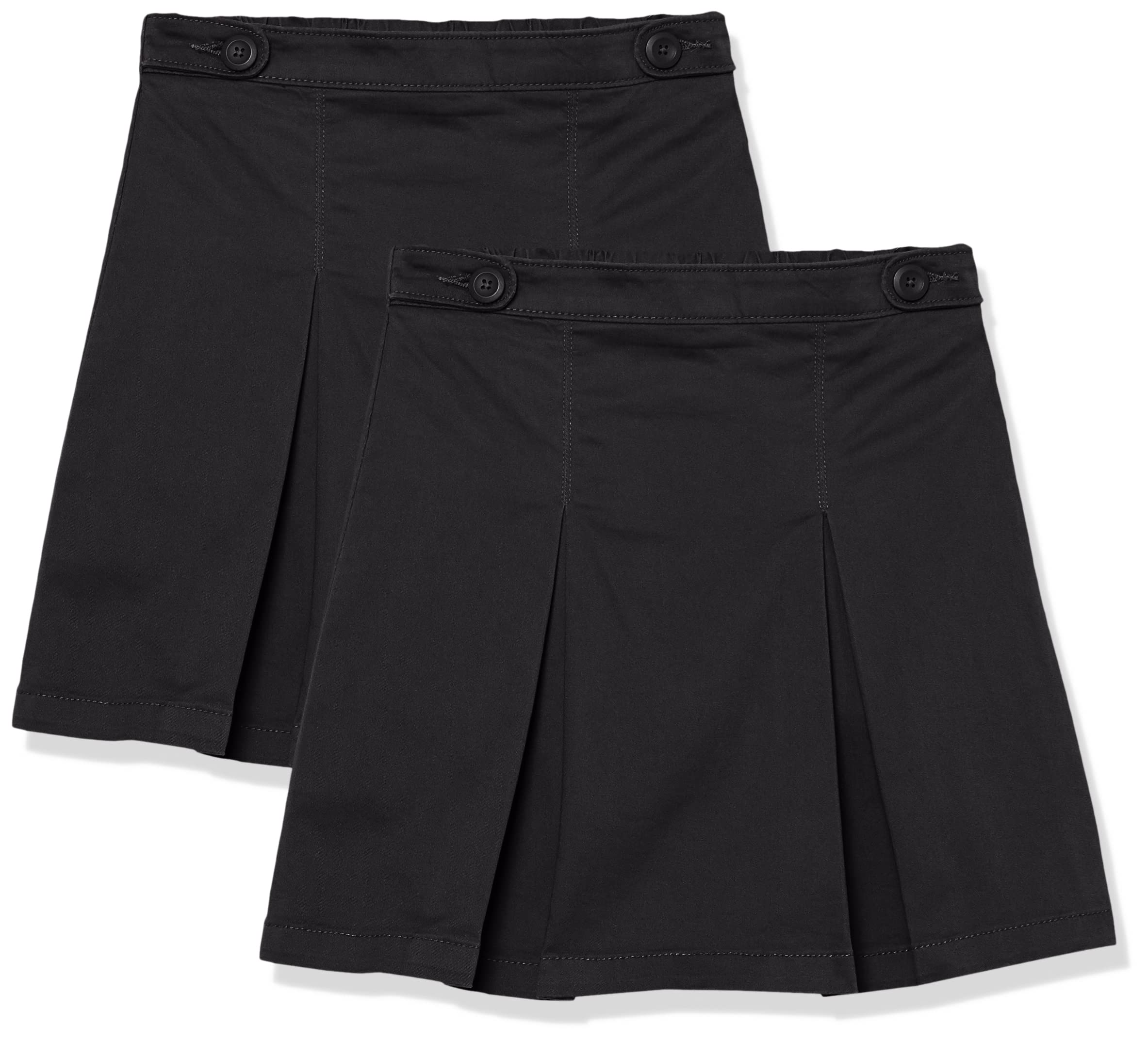 Photo 1 of Amazon Essentials Girls' Uniform Scooter Skirts, Pack of 2, Black, xX-Large
