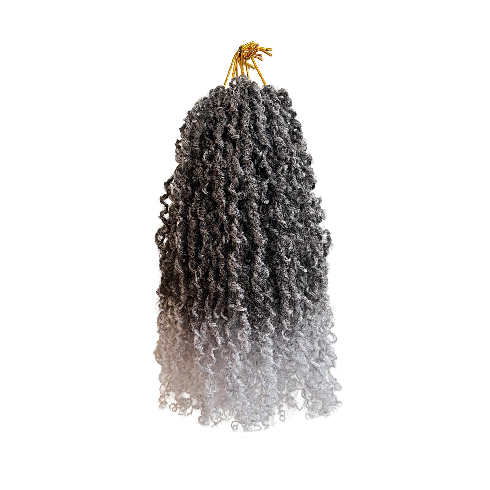 Photo 1 of 10 Inch Pre-Looped Yanky Twist Crochet Hair, 30 Strands/Pc, Mini Passion Twists, Senegalese Braiding Hair (TGrey, 8 Pcs/Pack)