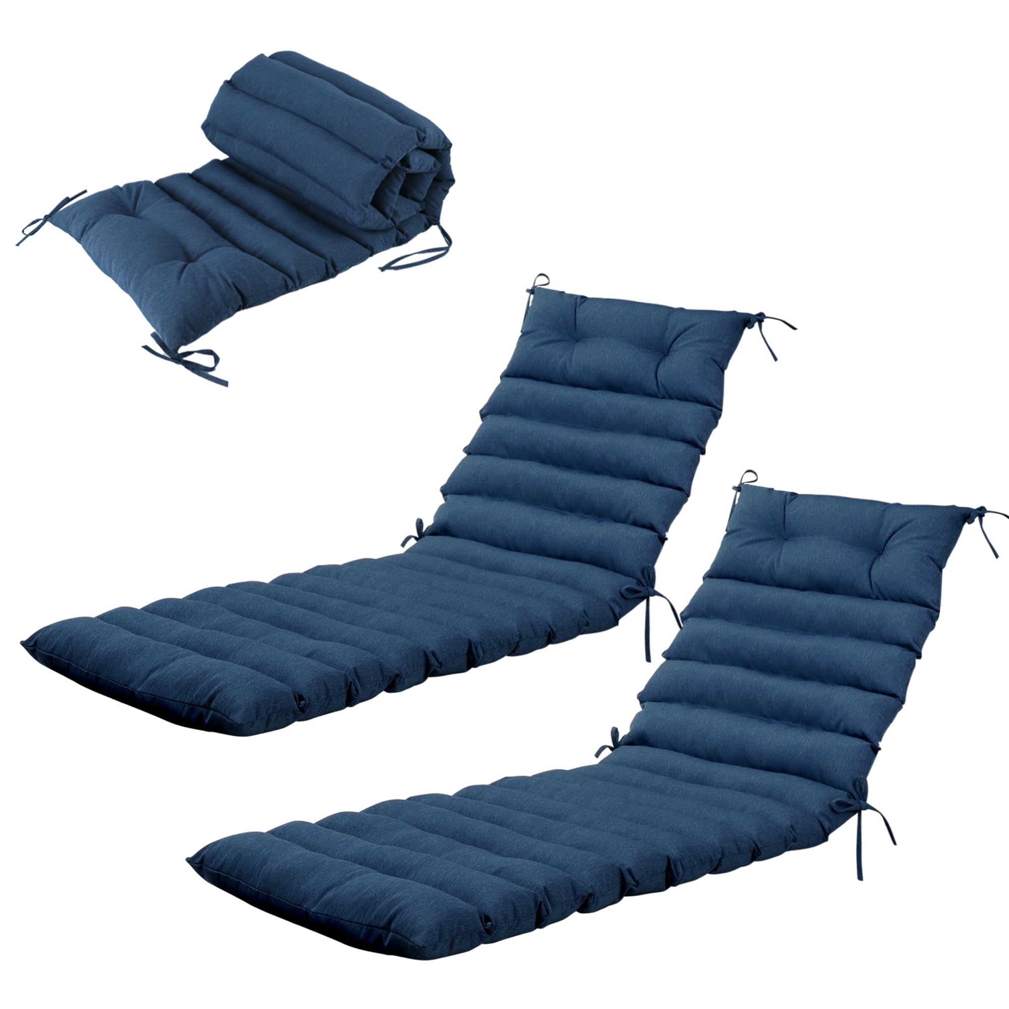 Photo 1 of PERFECT GARDEN Chaise Lounge Cushions Outdoor Waterproof,Lounge Chair Cushion for Outdoor Furniture, Patio Foldable Chaise Cushions for Garden Pool 76 * 23inch (New Navy Blue, Wide 76 * 23)