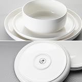 MALACASA Luna 18-Piece Dinner Set White Porcelain for 6 view 8
