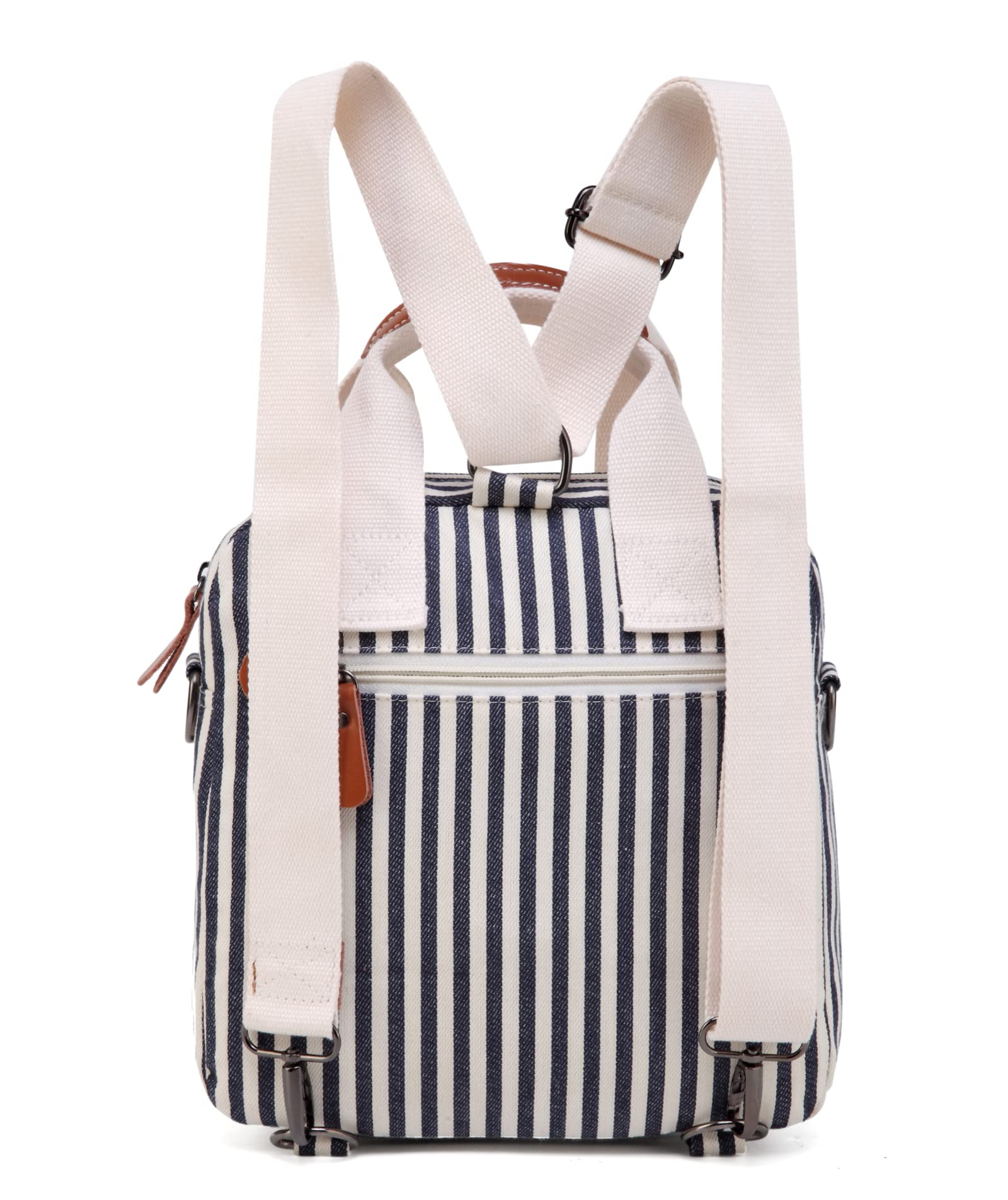 LCY Mini Multi-function Diaper Bag Tote Messenger Backpack-Stripes