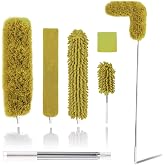 Upgraded Dusters for Cleaning (6pcs), Ceiling Fan Duster with 100" Thickened Extension Pole, Extendable Long Microfiber Duster for High Ceilings, Reusable &amp; Washable Dusting Wand by OOSOFITT