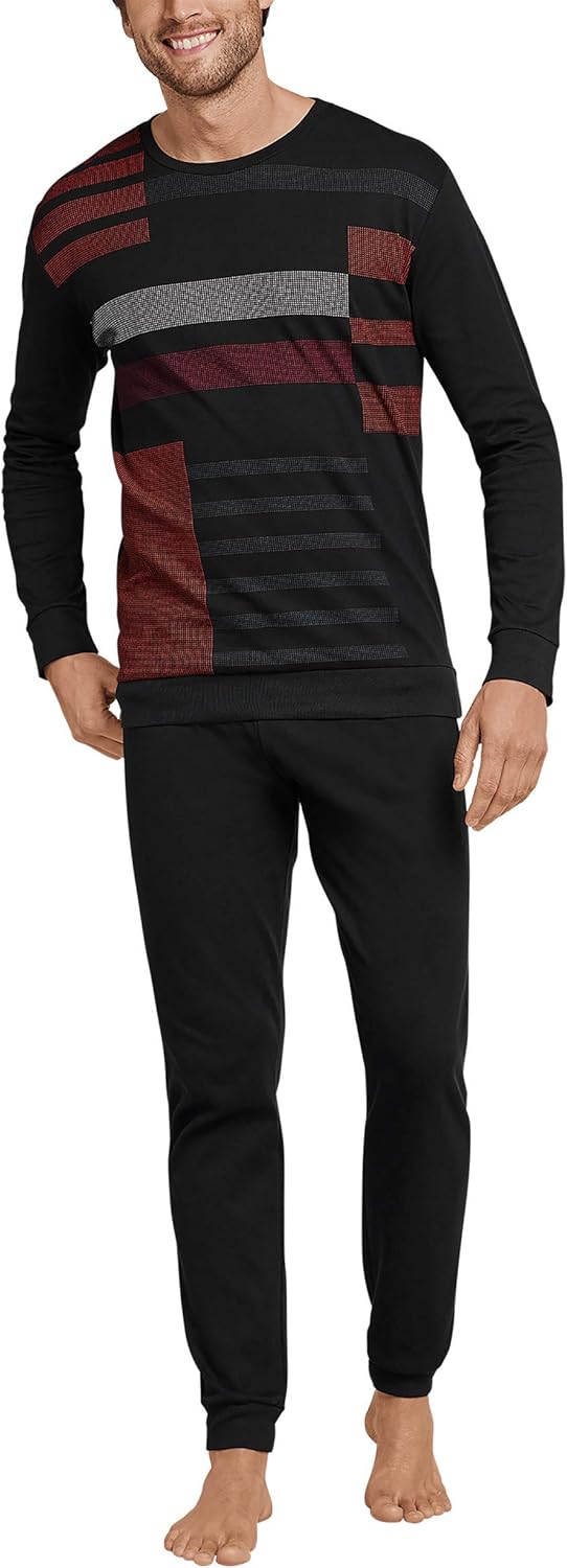 Herren Schlafanzug Lang - Weicher Pyjama & Hausanzug Für Kalte Nächte