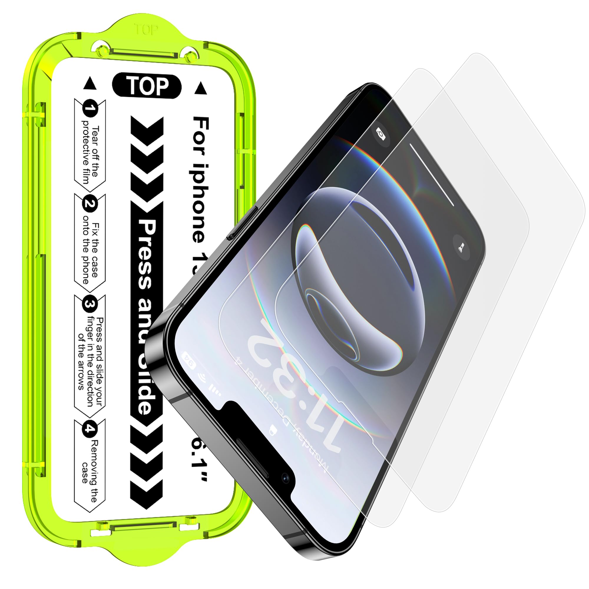 Photo 1 of Esanik for iPhone 16e/14/13Pro/13 Matte Glass Screen Protector [Auto-alignment] Anti-Glare & Anti-Fingerprint,Anti-Reflection,Bubble Free, Smooth as Silk, 2 Pack 9H Glass Screen Cover