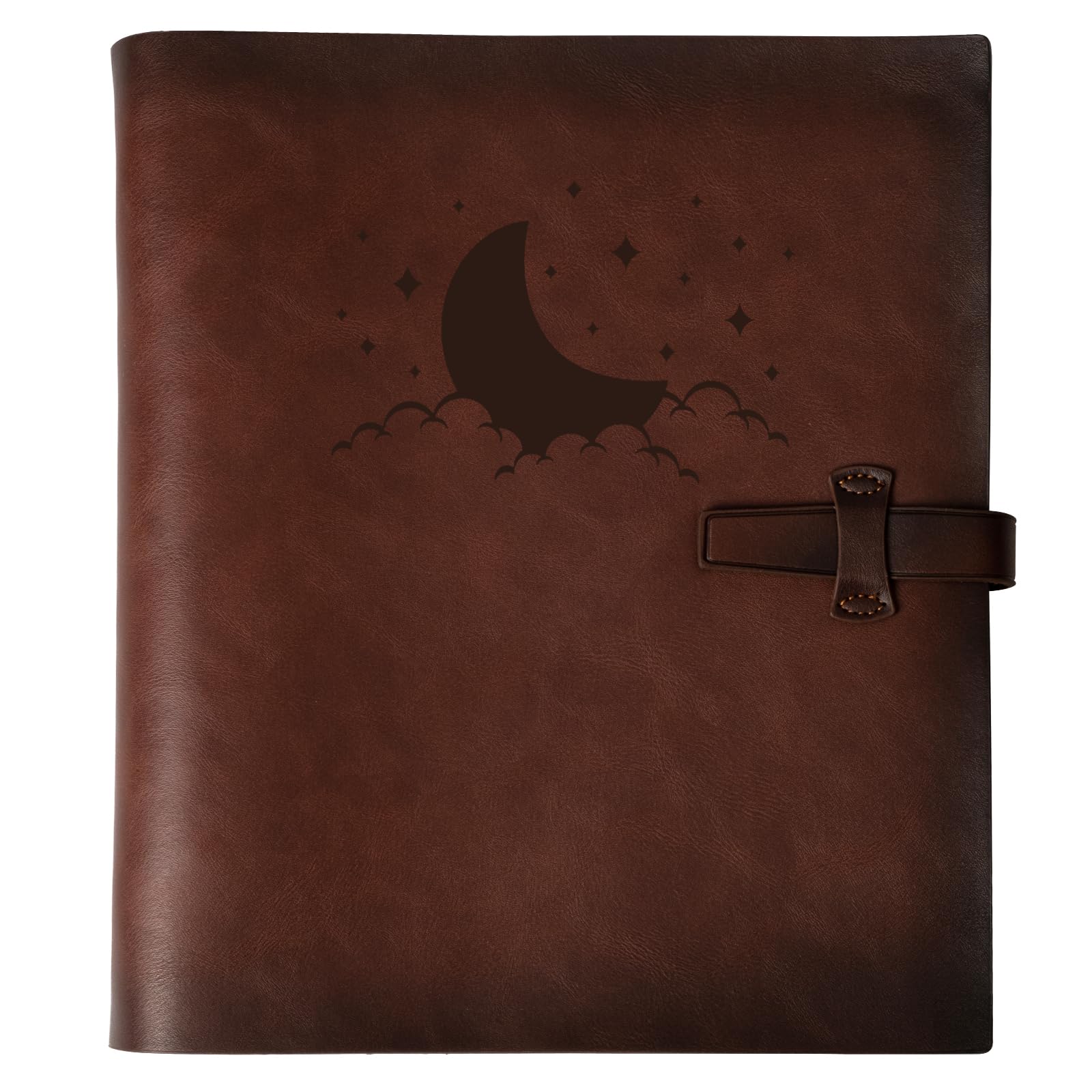 Photo Album 4x6 200 Photos, Genuine Leather Photo Albums with Writing Space with 30 Writing Paper, Travel Family Wedding Kids Graduation Ultrasound Baby Picture Album Scrapbook Photo Album (MOON)
