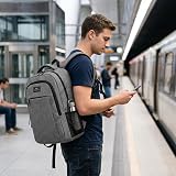 MATEIN 17.3 Inch Laptop Backpack Anti Theft USB Charging Port Grey view 9