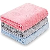 LeapSheep Pet Blankets for Dogs Cats - 3Pack Heart Pattern Super Soft Fluffy Dog Blankets for Small Medium Large Doggy Kitten (Light, Small)