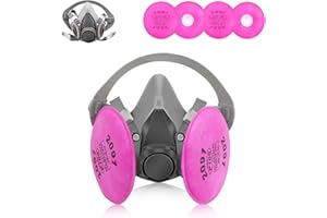 Reusable Half Facepiece Respirator, ASNABYYA Respirаtor Against Dust and Organic Vapors, Face Cover Set Used for Painting, Wo