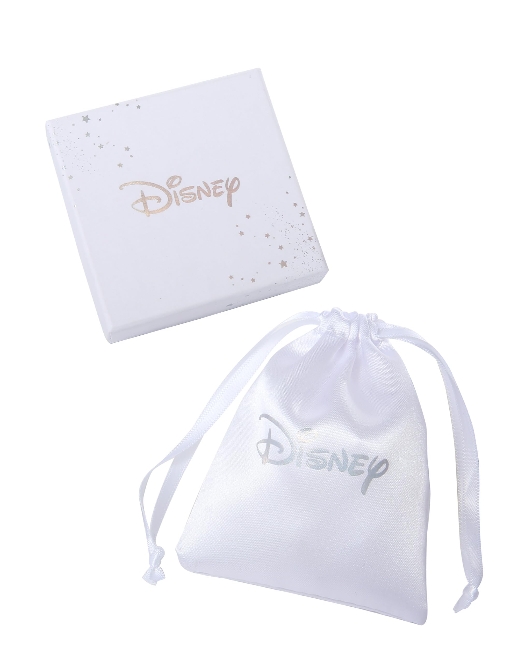 Mickey Mouse Endless Hoop Earrings for Women Official License, Yellow Gold Flash-Plated Cubic Zirconia Disney Earrings