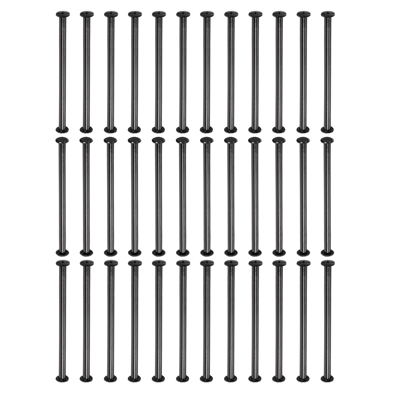 PATIKIL 50 Sets Chicago Screws, 85mm l Chicago Screws Phillips Binding Post Screw Bolts Leather Rivets Fasteners Connectors for Leather Belt Scrapbook Photo Albums, Black