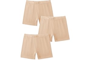 HASMES 3 Pack Girls Bike Shorts Kids Cartwheel Biker Cotton Under Dress Shorts for Dance Running