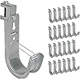 ICC Beam Clamp J Hook 2” with Retainer Clip - Galvanized Steel Cable Management Hooks for Hanging Cable to Beams - Rust-Resistant, EIA and TIA Compliant - 2 Inch 25 Pack
