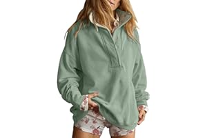 QESULK Oversized Sweatshirt for Women Button Henley Neck Pullover Tops Casual Long Sleeve Tunic Tops Fashion Outfits Clothes