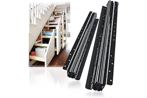 YENUO Undermount Heavy Duty Drawer Slides Full Extension Bottom Mounted 16 24 32 40 Inch Hidden Under Ball Bearing Metal Rails Track Guide Glide Runners 260 Lb 1 Pair (Black, 16 Inch(400mm))