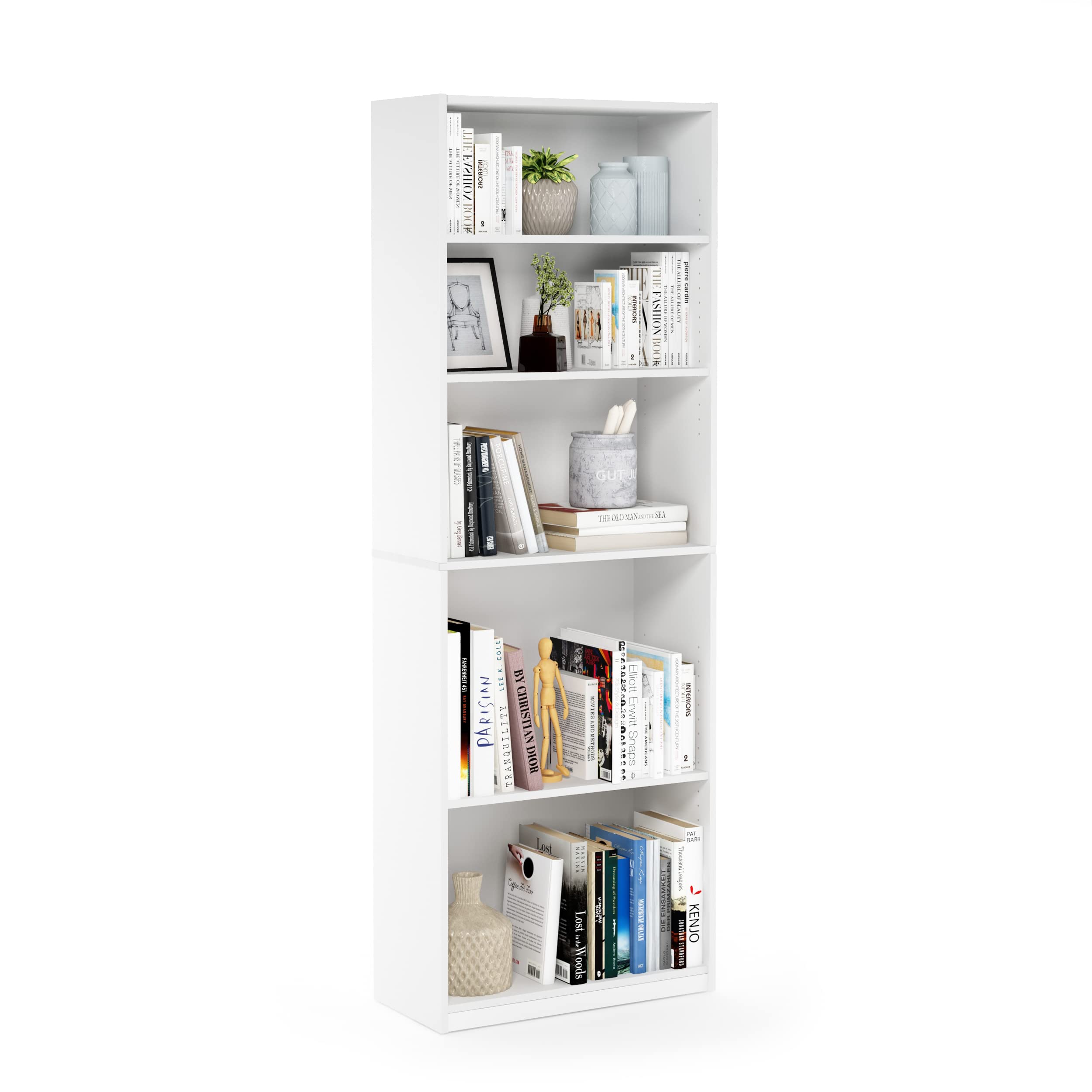 Photo 1 of FURINNO JAYA Simply Home 5-Shelf Bookcase, 5-Tier, White