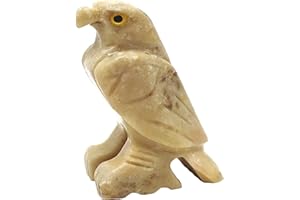 Nelson Creations, LLC Eagle Natural Soapstone Hand-Carved Animal Charm Totem Stone Carving Figurine, 1.5 Inch