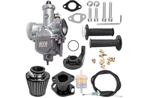 MTRPARTS VM22 Carburetor Predator 212CC 196cc CT200U KT196 Moto Mini Bike Race and Go Kart 6.5HP Baja Warrior Heat - Includes MB165 MB200 Air Filter Kit & Cable Accelerator Throttle Control Handle (black)