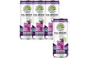 KUL MOCKS KulMocks Non Alcoholic Mocktails – Canned Mocktails - Low Calorie Non Alcoholic Drinks - Zero Proof Cocktails - NEW & Improved Flavor with Coconut Water – Dry January (Blackberry Lime Mojito)