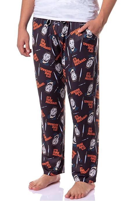 Halloween Michael Myers Men's Horror Film Allover Pattern Adult Lounge  Sleep Pajama Pants (Small) Black at Amazon Men's Clothing store