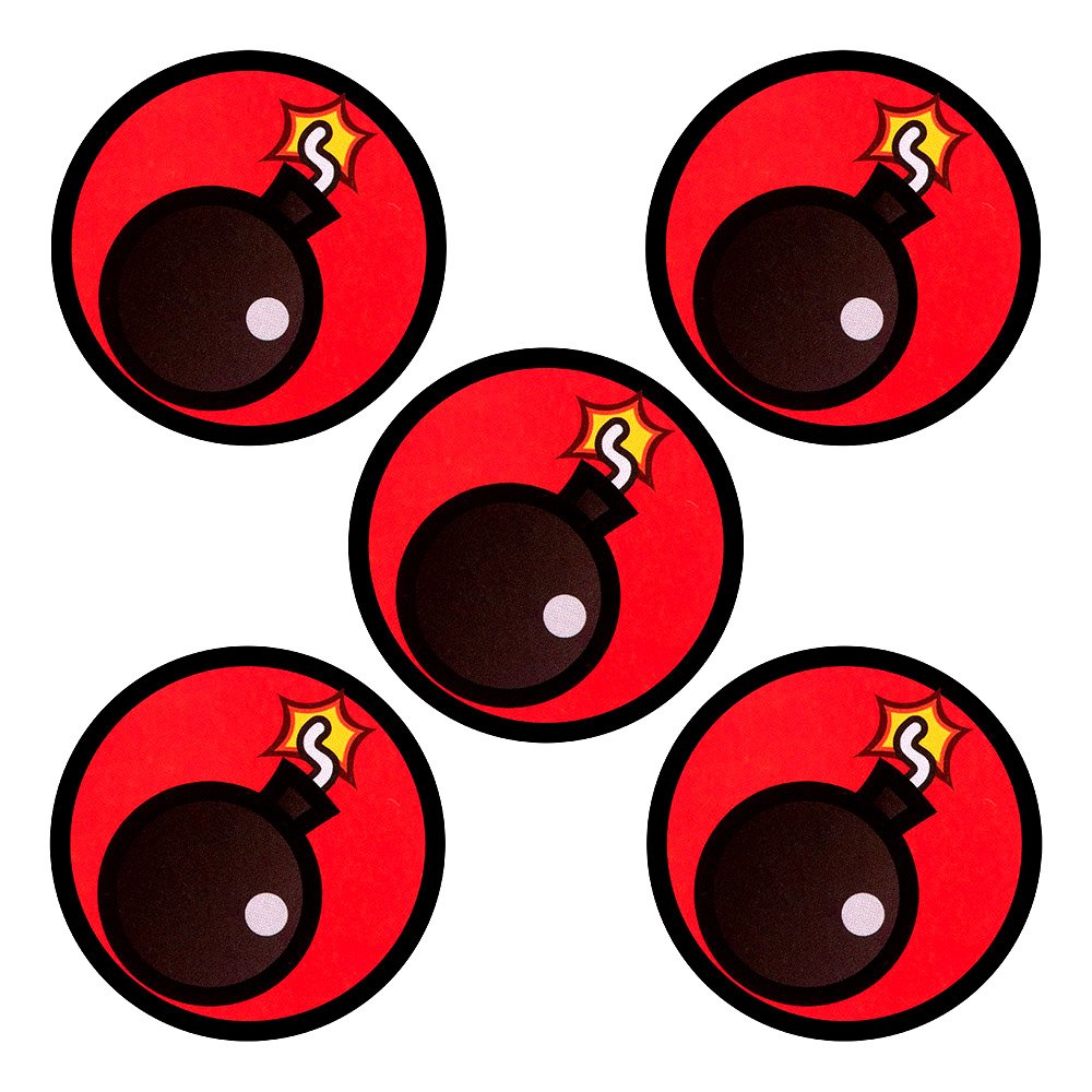 Timebomb Danger Fridge Magnets - 2 Inch - Office Magnets - Whiteboard Magnets - Emoji for Magnetic Board, Magnetic Whiteboard, Refrigerator, Fridge at Office, School or at Home (Pack of 5)