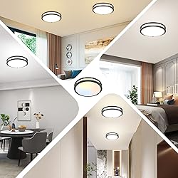 2-Pack 36W LED Ceiling Lights Black, 13inch Flush