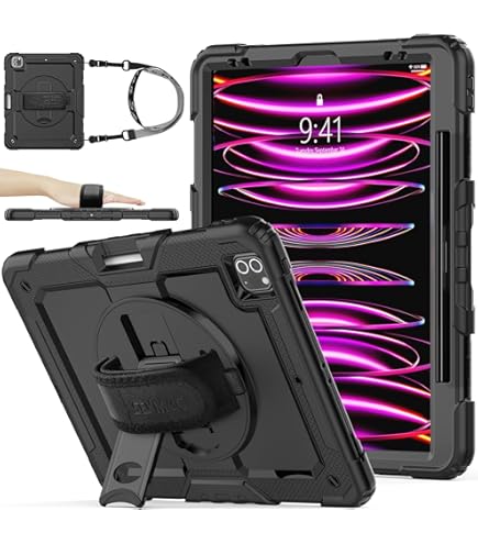 Sahara Case For IPad Pro 12.9 - Protection Hand Strap Case With Screen Protector & Kickstand