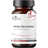 Designs for Health Nattokinase with Serrapeptidase - Natto-Serrazime + Proteolytic Enzymes - Designed to Support a Healthy Circulatory System + Immune Health - Non-GMO Supplement (120 Capsules)