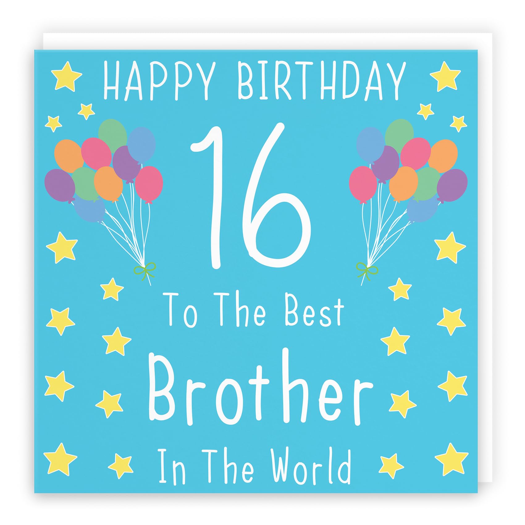 Hunts England - Large Brother 16th Birthday Card - Happy Birthday - 16 - To The Best Brother In The World - Iconic Collection - Large - 210 x 210 mm - Age 16