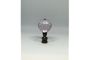 Soft Pink Sphere Crystal Faceted Lamp Topper Finial