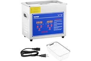 VEVOR 3L Ultrasonic Cleaner with Heated Function, Digital Timer & Stainless Steel Tank, Ultrasonic Cleaning Machine for Jewelry, Glasses, Watches, Circuit Boards, Small Parts