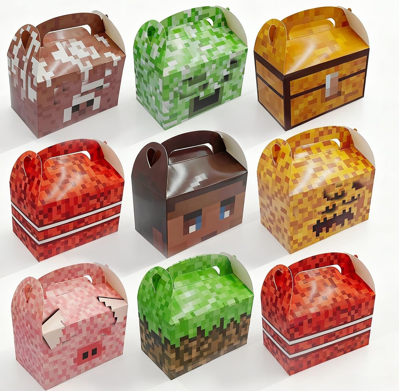 Photo 1 of 32 Pcs Party Favors Gift Boxes, Pixel Style Party Gift Packaging Box for Game Theme Birthday Decor, Candy Packaging Boxes for Viedo Games Birthdays Party Supplies