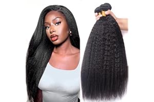 Datanala Brazilian Virgin Kinky Straight Human Hair 3 Bundles 100% Unprocessed Yaki Straight Human Hair Weave Extensions Grad
