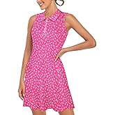 Cucuchy Style Womens Polo Tennis Golf Dresses with Shorts Sleeveless Zip Up Athletic Dress