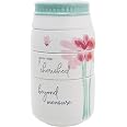 Stackable Ceramic Measuring Cups Set - 4-Piece Mason Jar Design With Floral Art, Farmhouse Kitchen Decor, ¼ To 1 Cup Sizes - View #3