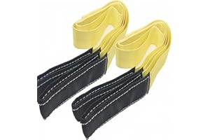 AsgenoX 2 Pack 2 "x6' Tow Strap with Reinforced Loops Vehicle Recovery Rope 18,000 lbs Pound Capacity Recovery Strap