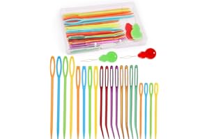 Bupete 25 Pcs Yarn Needles Set, Including Crochet Needles for Yarn, Plastic Large Eye Sewing Needles, Curved Darning Needles, Knitting Needles for Sewing Knitting Crochet