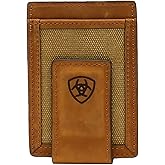 ARIAT Men's Canvas Bifold Money Clip with Magnetic Flap
