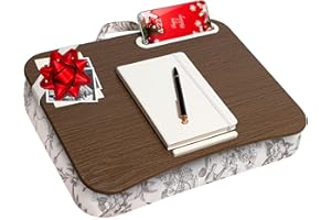 LAPGEAR Designer Lap Desk with Phone Holder and Device Ledge - Hummingbird Toile - Fits up to 15.6 Inch Laptops - Style No. 4