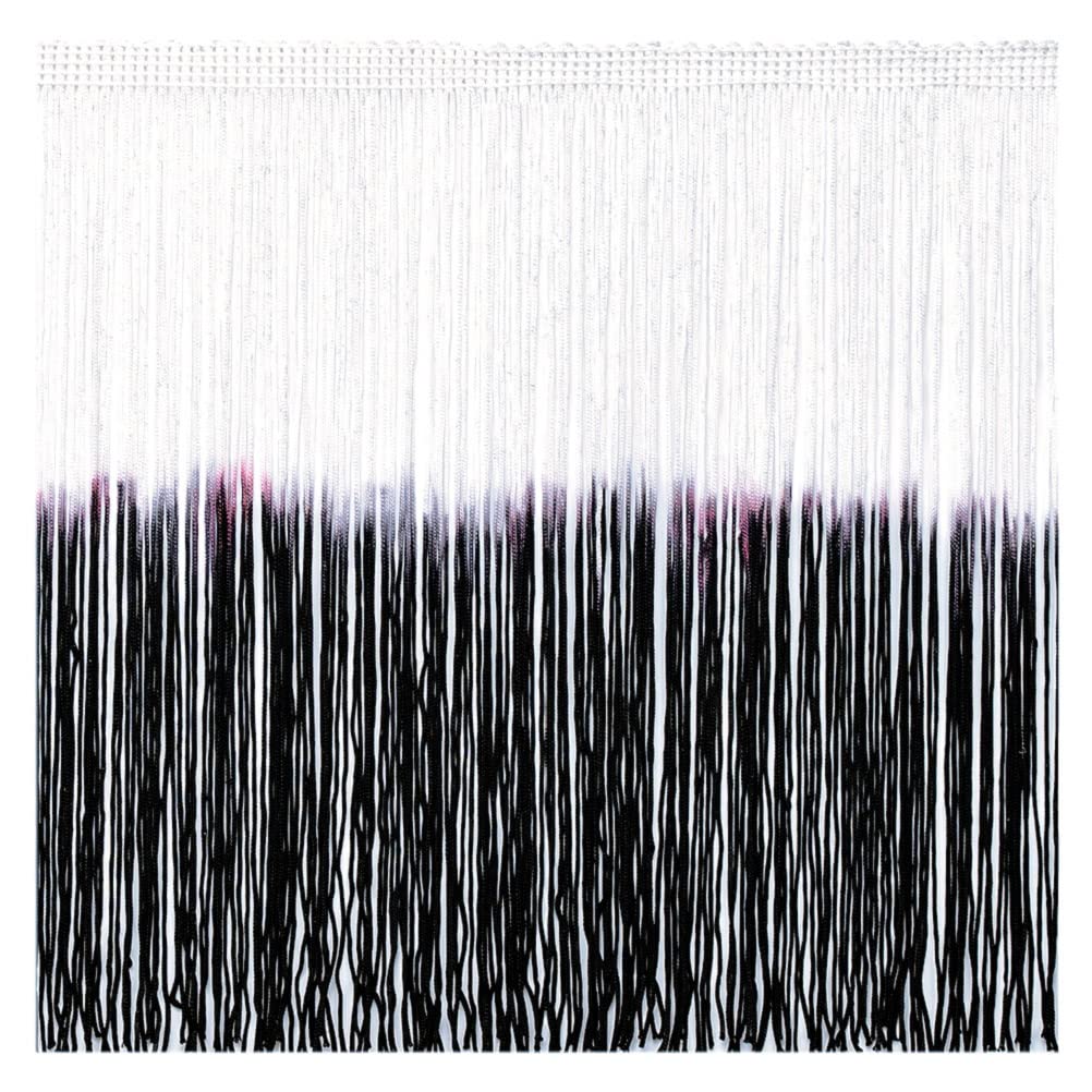 Fringe Trim Tassel 8inch Wide 2 Yards Long for Clothes Accessories Latin Wedding Dress DIY Decoration (4-White/Black)