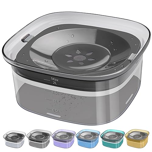 UPSKY 70oz Dog Water Bowl 2L No Spill Dog Bowl Large Capacity Spill Proof Slow Water Feeder, No Splash Dog Bowl Pet Water Dispenser Vehicle Carried Travel Slow Drinking Bowl for Messy Drinkers, Cats