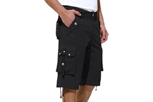 JAWERU Mens Cargo Shorts Casual Shorts Hiking Shorts Below Knee Relaxed Fit Multi Pockets Running Joggers Outdoor Mens Shorts