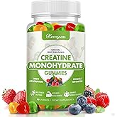 Creatine Monohydrate Gummies for Men & Women,80 Count Chewables Creatine for Women Enhanced Muscle Strength,Boost Focus and Endurance,Muscle Builder,L-Taurine + Vitamin B12,Vegan, Gluten-Free