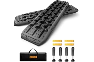 ORCISH 2PCS 42''x12.2'' Large Recovery Traction Boards Offroad, Maxtrax Recovery Boards Mount, Traction Tire ladder and Mat for Sand Snow Mud 4WD, Recovery Gear with 4 Mounting Pins/Carry Bag