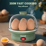 Macook Egg Cooker & Steamer 7 Egg Capacity 350W Green with Tray view 8
