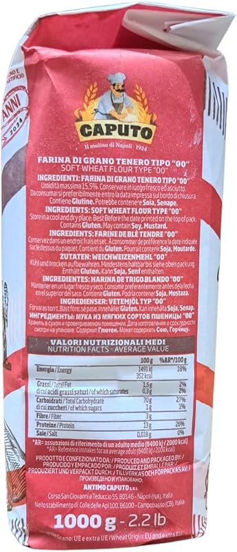 Caputo Cuoco Farine Tipo 00 - Farine à Pizza Italienne, 1 kg