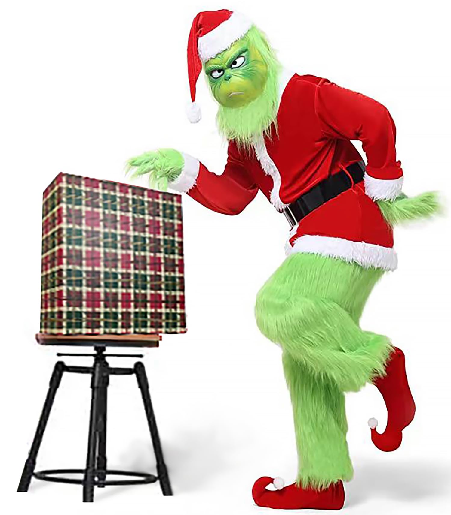 Photo 1 of casapre Christmas Costume for Men Adult Luxury Green Monster Suits Outfit The Santa Claus Cosplay Costume Christmas Costumes (L-X-Large)