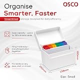 Osco Small White Hi-Gloss Plastic Index Box A to Z Dividers 100 Note Cards view 3